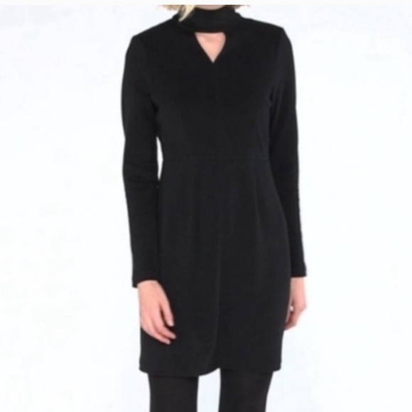 Cabi Harper 4589 Fit and Flare‎Reversible Stretch Knit Dress In Black Size M